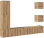 vidaXL 5-delige tv-meubelset, wandmontage, bewerkt hout, ambachtelijk eiken