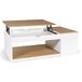 Idmarket Table basse plateau relevable Elea - Coffre - Bois blanc - Façon hêtre - Blanc