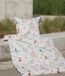 Seersucker linge, model Tango, 155x220 cm + 80x80 cm, rouge-baies bleu