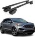 Omac Barres de toit en aluminium pour Ford Edge II 2015-2023 – City Crash – ISO/PAS 11154:2006 – Antivol inclus – Charge max 75 kg – 2 barres noir