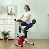 Vélo d'appartement pliable - Collaboration .fr X Ffhandball - 8 niveaux de résistance, dossier réglable, rouge