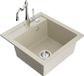 Mexen Vito évier en granit 1 bac avec robinet de cuisine Carla, beige