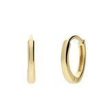 Lucardi Dames Zilveren goldplated oorringen met zirkonia 12mm