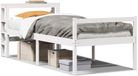 vidaXL Seniorenbed met hoofdbord massief grenenhout wit 75x190 cm