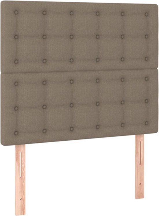 vidaXL Hoofdbord Stof Taupe 90x5x118/128 cm