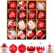 Unyqoos Kerstballen, set van 16, 6 cm, kunststof, rood, glanzend, met afbeelding