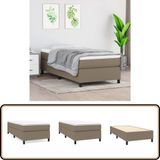 vidaXL Boxspring met matras, stof, taupe, 100x200 cm