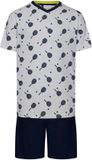 Pastunette Shortama Padel - Katoen - Grijs/Blauw - Maat S