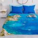 PETTI Artigiani Italiani Sprei voor tweepersoonsbed, zomer, marineblauw design 03, 100% hypoallergeen, microvezel, 100% Made in Italy