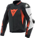 Dainese Super Speed 4 Leather Perf. Noir Matt Blanc Fluo Rouge Blouson Taille 44