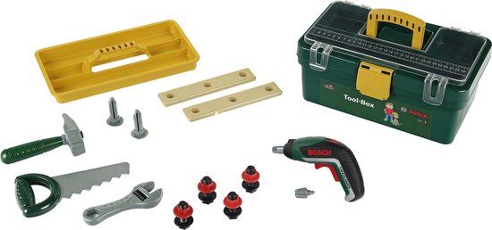 Klein Toys Bosch Ixolino II Gereedschapskist - Accuschroevendraaier en Gereedschap - Licht & Geluid