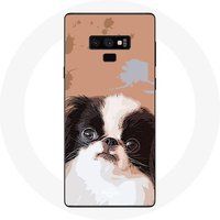 Maniacase Hoesje voor Samsung Galaxy Note 9 Japanse Spaniël Zwart Wit