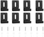 Sans marque Set de clips miroir en métal - Fixation robuste avec vis et dosettes en caoutchouc - Pour montage sans cadre et carrelage mural - Noir, 8 pièces
