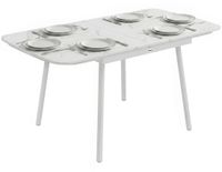 Outsunny Tuintafel - Metaal, WPC - 140 x 80 x 75 cm - Wit