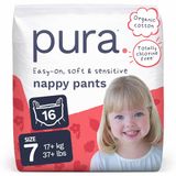 Pura Eco slipjes maat 7 (17 kg +), 16 stuks wegwerp-onderbroeken voor gevoelige en allergische huid, parfumvrij, zijuittrek