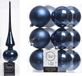 Decoris Kaemingk B.V. Kerstboom decoratie blauw piek en 12x kerstballen 8 cm
