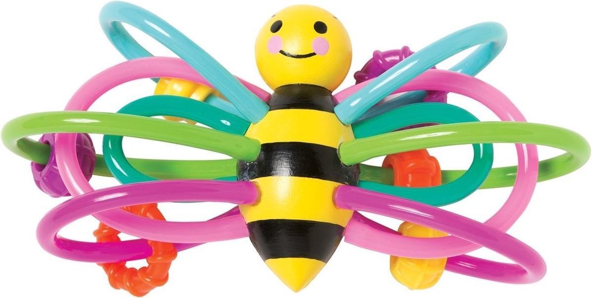 Manhattan Toy rammelaar Zoo Bee met bijtringen junior 15,2 cm