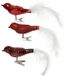 Decoris Ornements d'oiseaux de Noël en verre rouge - 8 cm (Ensemble de 3)