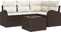 vidaXL Banc de jardin Marron et blanc Poly rotin