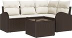 vidaXL Banc de jardin Marron et blanc Poly rotin