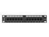 Lanberg PPU5-9012-B Patch Panel 1U 12 Ports RJ-45 Cat5, Cat5e Black Metal Rack Mounting
