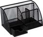 5five Bureau organizer/pennenbak - sorteer rekje - draadmetaal - zwart - L22 x B13 x H14 cm