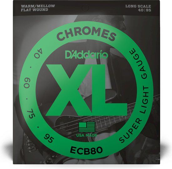 D'Addario ECB80 Chromes Flatwound - Snarenset voor 4-string basgitaar
