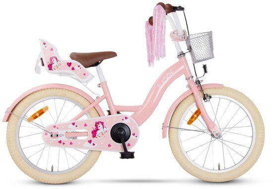 SJOEF Dolly Meisjesfiets 18 inch Roze | Kinderfiets 5, 6 & 7 jaar | Kledingmaat 110-123 | Fiets 18 inch