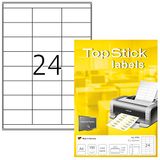 TOP STICK universele etiketten, 70 x 33,8 mm, wit, 100 vel