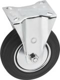 Metafranc Bokwiel Ø 125 mm - plaat 104 x 80 mm - massief rubberen wiel - zacht loopvlak - rollager - draagvermogen 100 kg