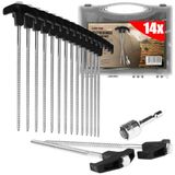 COM-FOUR® 14x stalen haringen met adapter voor accuschroevendraaier