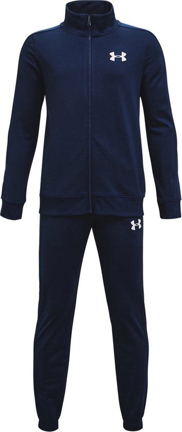 Under Armour UA Knit Track Suit Jongens Trainingspak - Blauw - Maat 164
