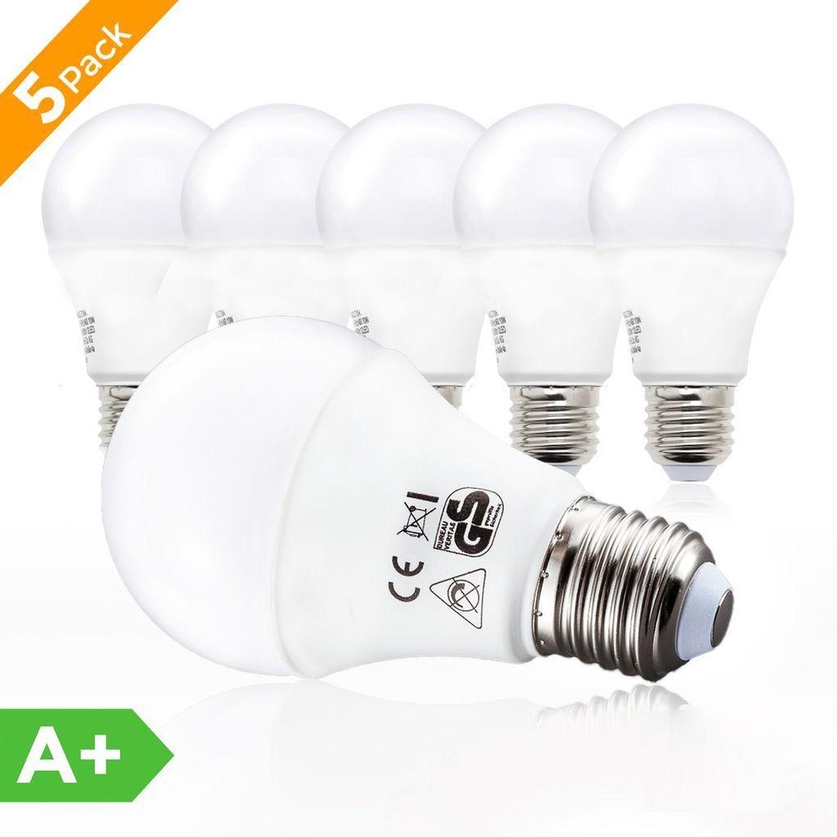 B.K.Licht - LED lamp E27 - verlichting - 5-delige set - A60 - 9W - 2700K warm wit licht - lampjes