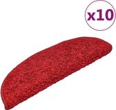 vidaXL - Trapmatten - 10 stuks - 65x21x4 cm - Rood - Rechthoekig