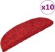 vidaXL - Trapmatten - 10 stuks - 65x21x4 cm - Rood - Rechthoekig