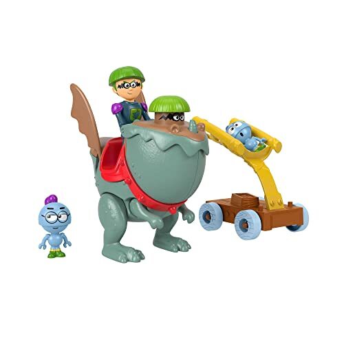 Fisher-Price Gus HGP55 Minus set Drag & Ridder, met katapult, draak, figuren, geïnspireerd op de geanimeerde serie, kinderspeelgoed