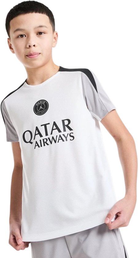 Nike PSG Strike Trainingsshirt 25/26 - Wit/Grijs/Zwart - Maat S (128-137) - Kids