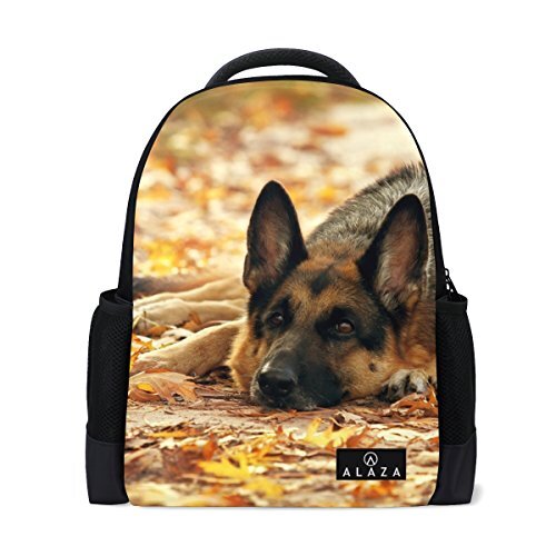 My Daily Mijn dagelijkse Duitse Herder Hond Herfst Bladeren Rugzak 14 Inch Laptop Daypack Bookbag voor Travel College School