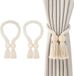 Bol 2 pièces de retenue de rideau magnétique – cordon de rideau tissé à la main style bohème, coton naturel – beige