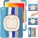 Commute Case voor iPad mini4/5, zware stabiele schokbestendige kinderhoes met displaybeschermfolie 3-in-1 schokbestendige bumper met 360° ringhouder standaard draagriem (lichtblauw)