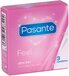 Pasante Feel Condoms - 3 Pack - Transparent, Lubricated, Size 54