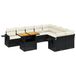 vidaXL Loungeset met kussens, polyrattan, zwart