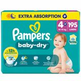 Pampers Baby Dry Luiers Maat 4+ (10-15 kg) - 5 x 39 stuks