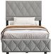 Corvance BV Cadre de lit – Cadre de lit – Lit avec rangement – Lit superposé – Lit de chambre – Rangement hydraulique – Rembourrage avec boutons – 140x200 cm – Lattes en bois avec cadre en métal – Gris clair – Velours