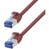 LogiLink CP5014S RJ45 Netzwerkkabel, Patchkabel CAT 6a S/FTP 0,25 m rot feuerhemmend, halogenfrei 1 Stück