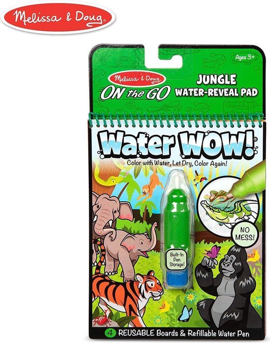 MELISSA & DOUG Water Wow - Jungle Water Reveal Pad | Activity Pad | Reizen | 3+ | Cadeau voor Jongen of Meisje