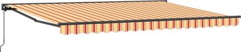 vidaXL Parasol manuel 4,5 x 3 m rayé jaune et orange