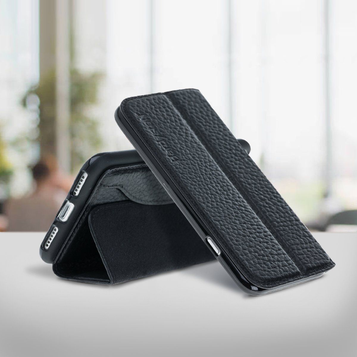 HardystoN - iPhone 7/8 Plus Magnetic Lederen BookCase Floater Black