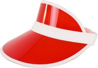 Merkloos Verkleed zonneklep/sunvisor - Rood/Wit - Volwassenen
