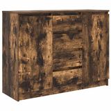 vidaXL Dressoir met laden, gerookt eiken, 100,5x35x76 cm